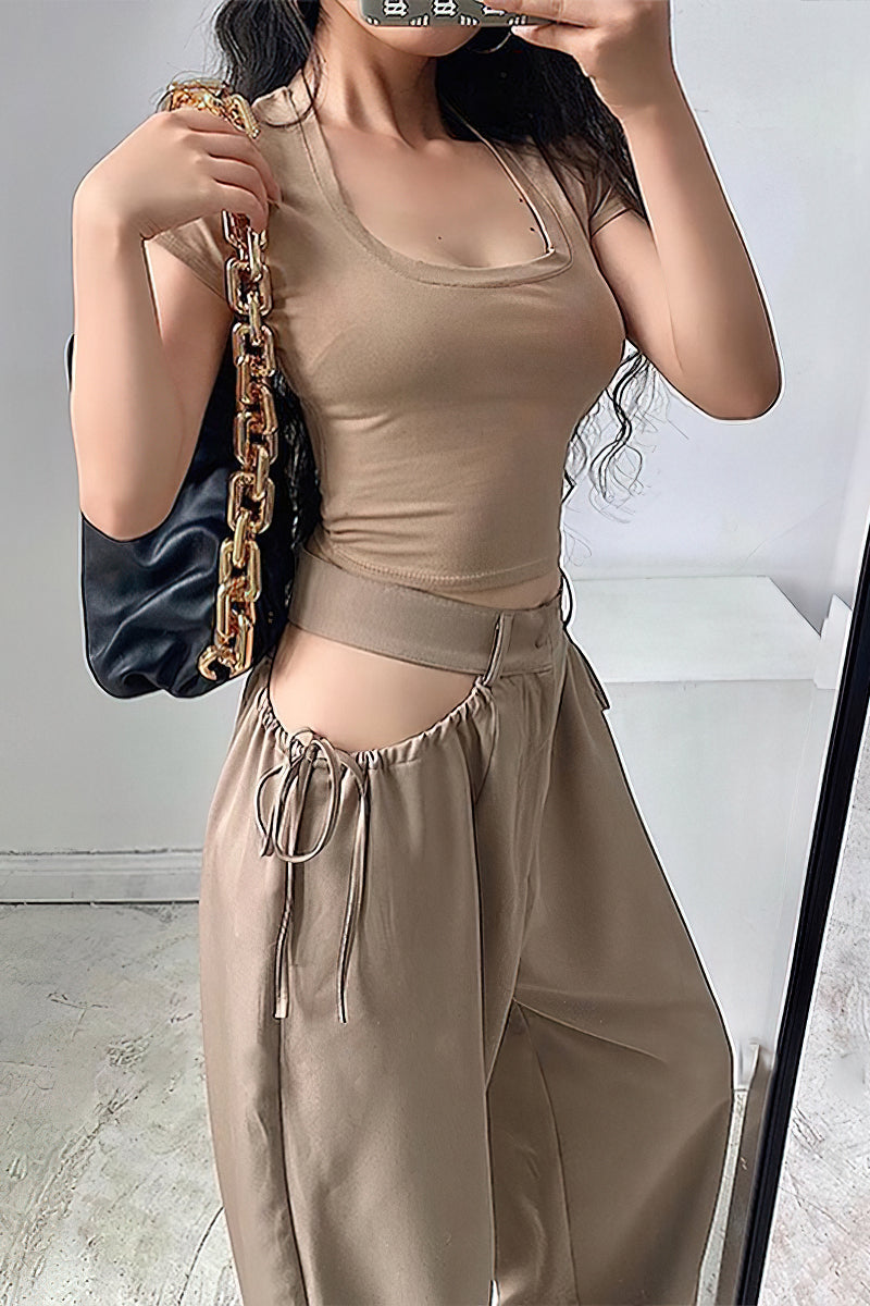 Women's straight leg loose casual pants  | IFAUN