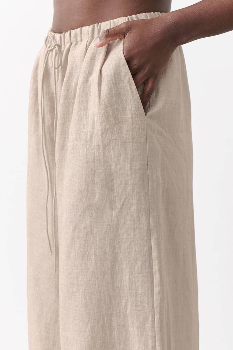Thin cotton and linen loose casual wide-leg pants  | IFAUN