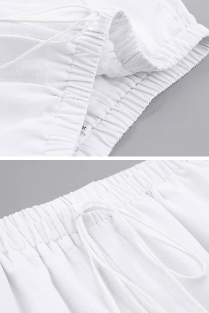 Thin cotton and linen loose casual wide-leg pants  | IFAUN