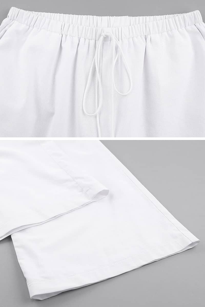 Thin cotton and linen loose casual wide-leg pants  | IFAUN