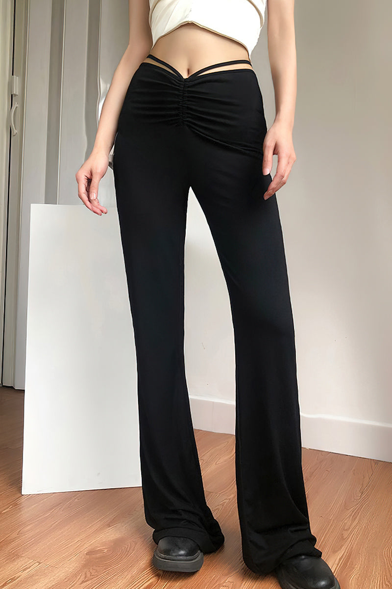 Black Modal Drawstring Trousers Black / L | IFAUN