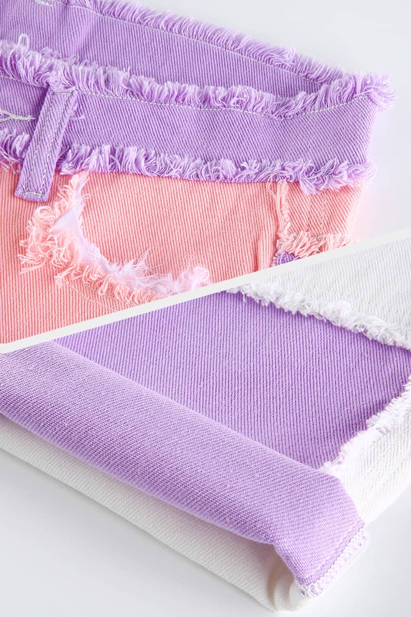 Stitched plaid contrast high-rise jeans  | IFAUN