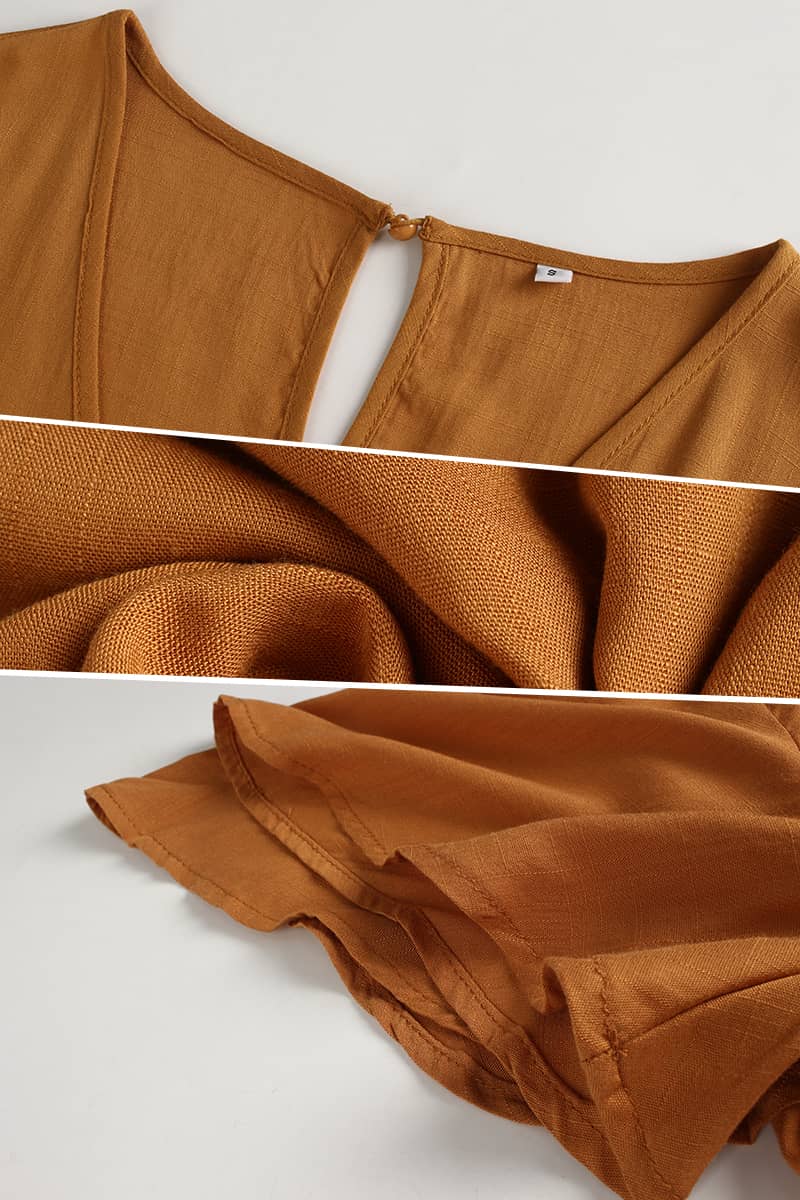 Summer elastic waist solid color jumpsuit  | IFAUN