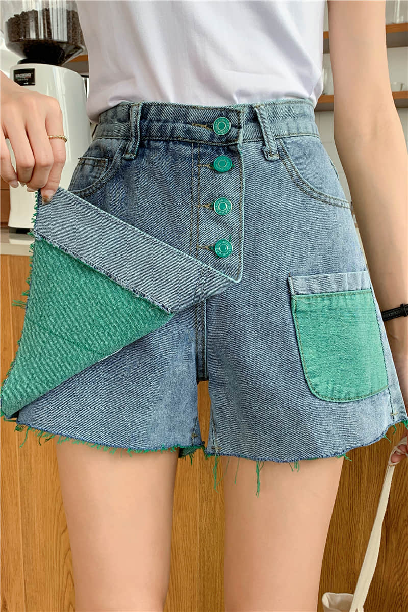 Mini A-Line Denim Skirt Green / 5XL | IFAUN