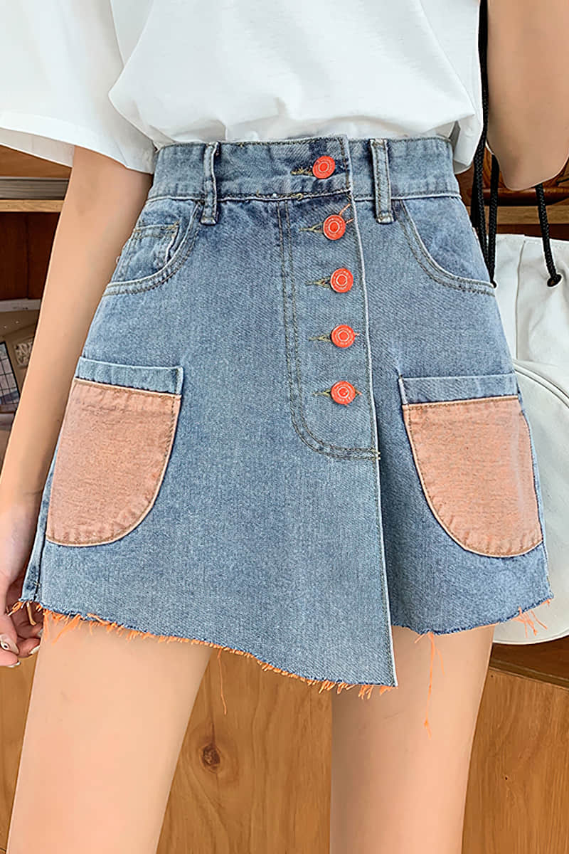 Mini A-Line Denim Skirt SandyBrown / 2XL | IFAUN