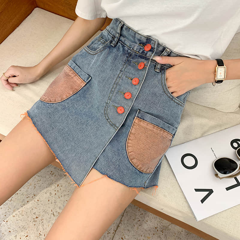 Mini A-Line Denim Skirt SandyBrown / M | IFAUN
