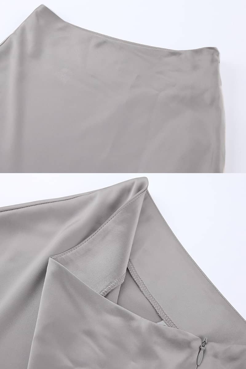 High waist silky drape midi skirt fishtail skirt