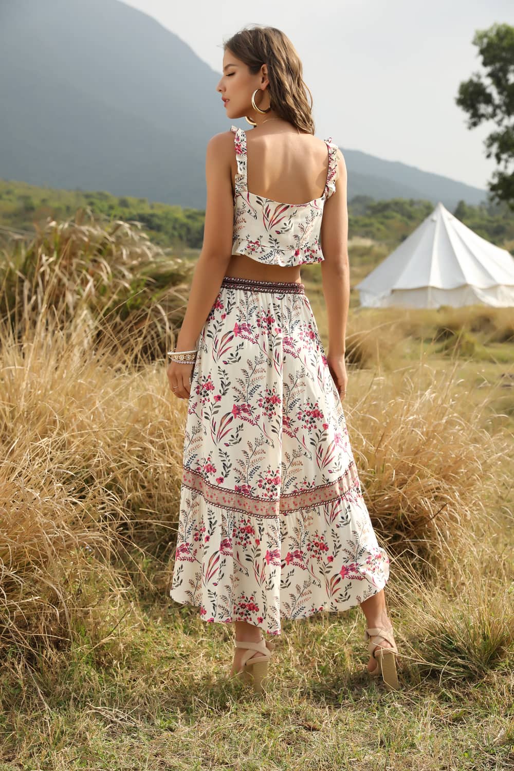 Spring and summer casual printing two-piece Ivory / XL | IFAUN