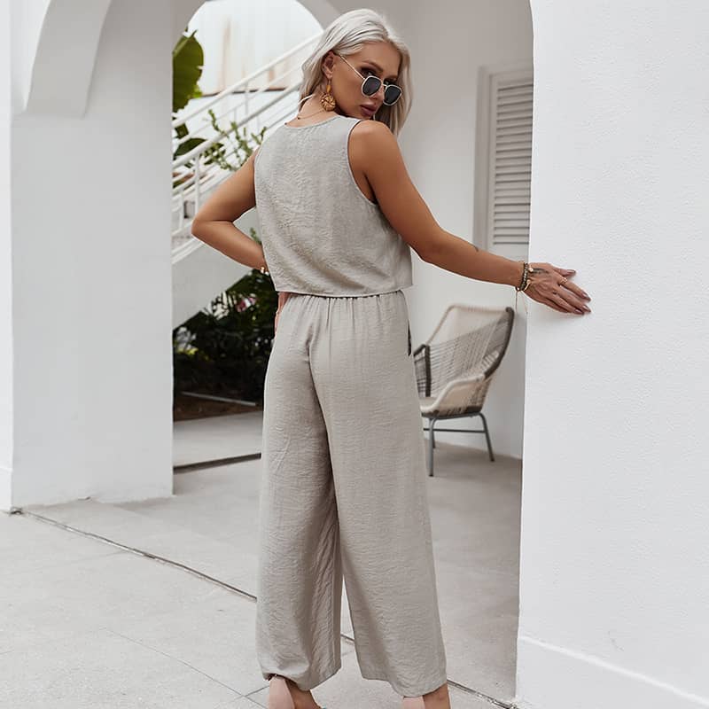 Spring and summer women's casual all-match suit Khaki / M | IFAUN