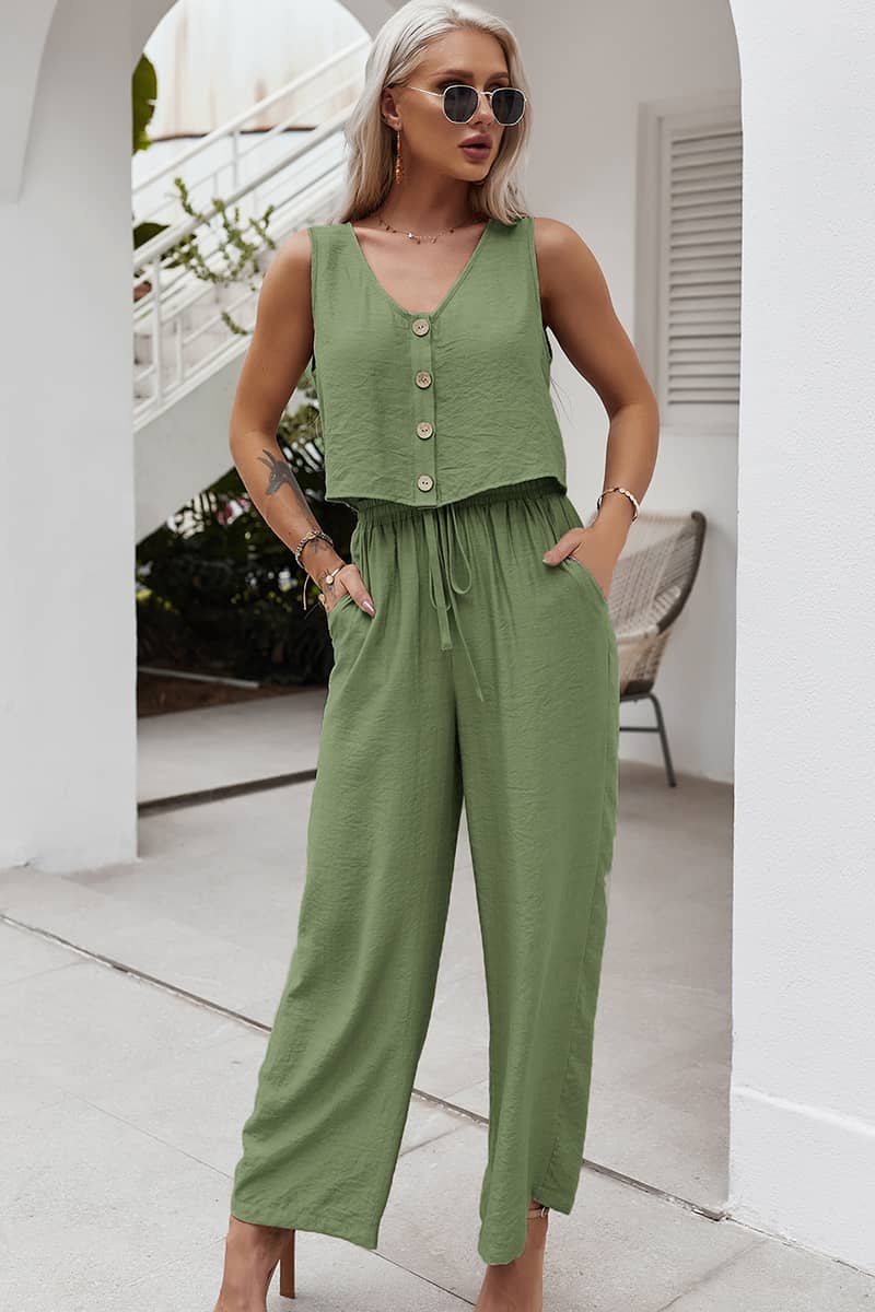 Spring and summer women's casual all-match suit Green / XL | IFAUN