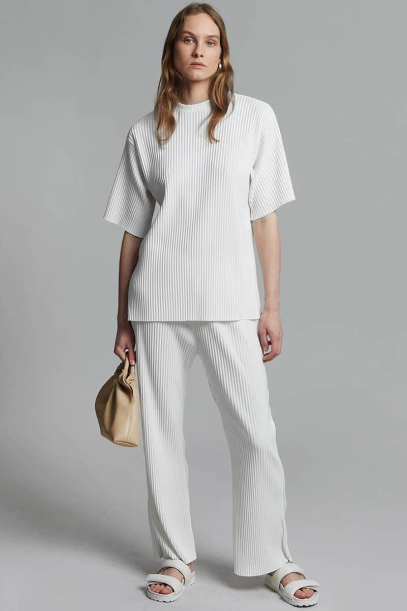 Women's T-shirt + wide-leg trousers casual suit White / L | IFAUN