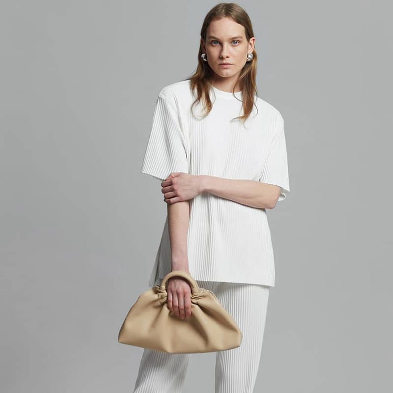 Women's T-shirt + wide-leg trousers casual suit White / S | IFAUN