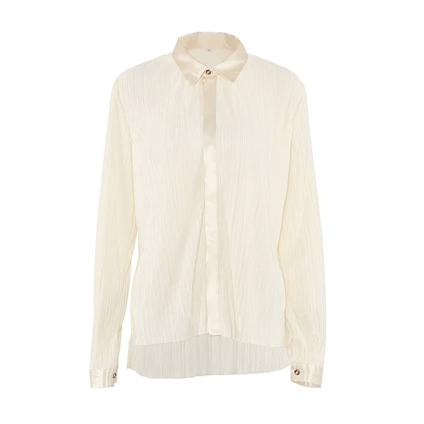 Lazy style pleated 2-piece suit for women