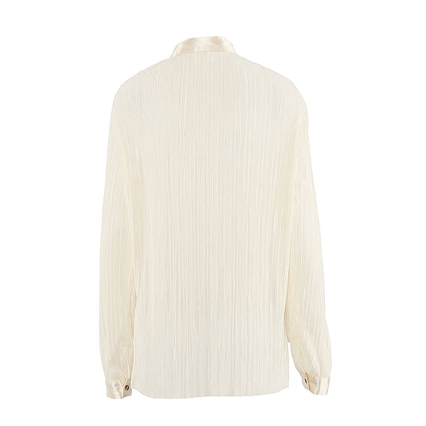 Lazy style pleated 2-piece suit for women