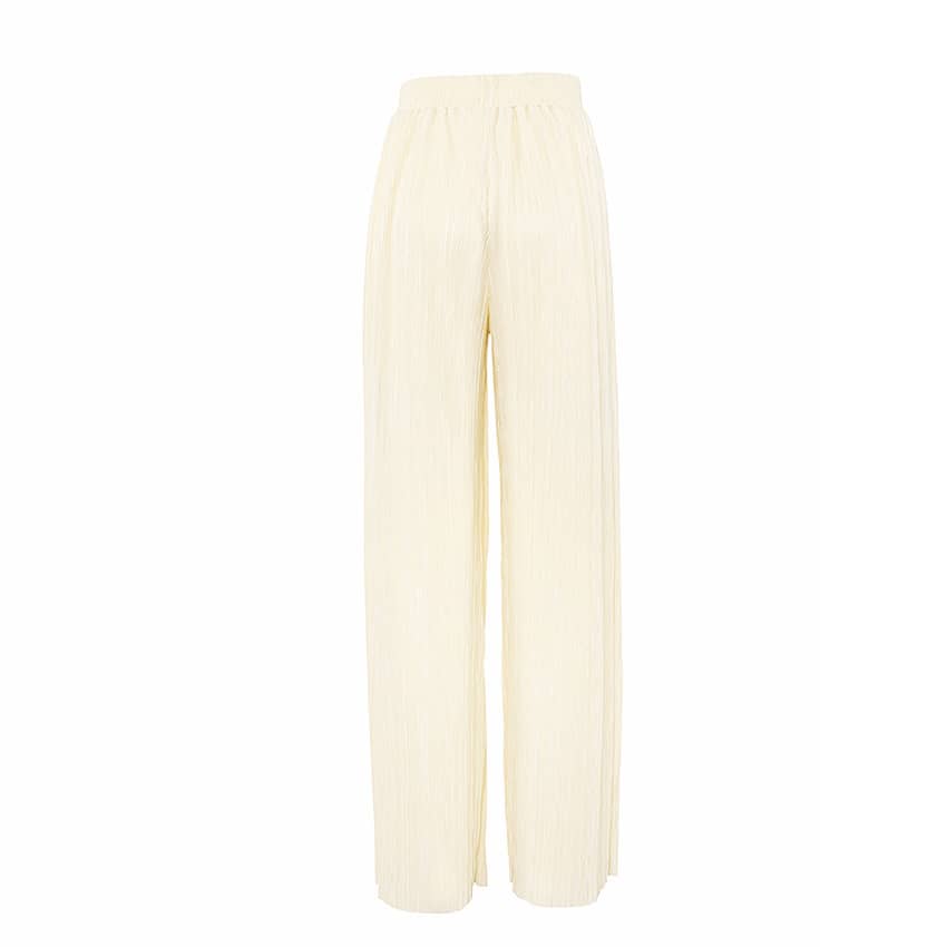 Lazy style pleated 2-piece suit for women