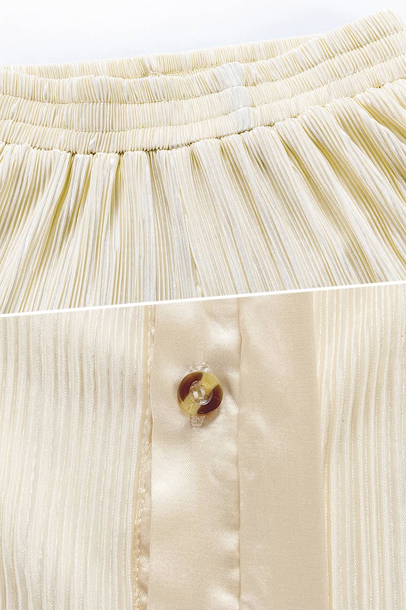 Lazy style pleated 2-piece suit for women