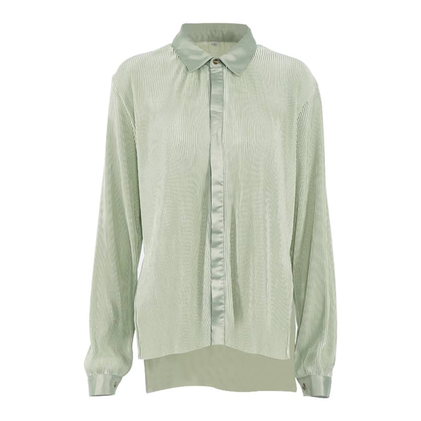 Lazy style pleated 2-piece suit for women