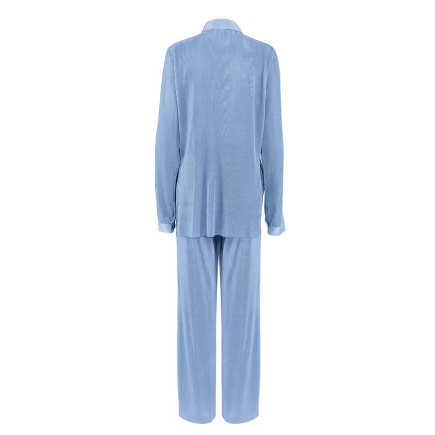 Lazy style pleated 2-piece suit for women