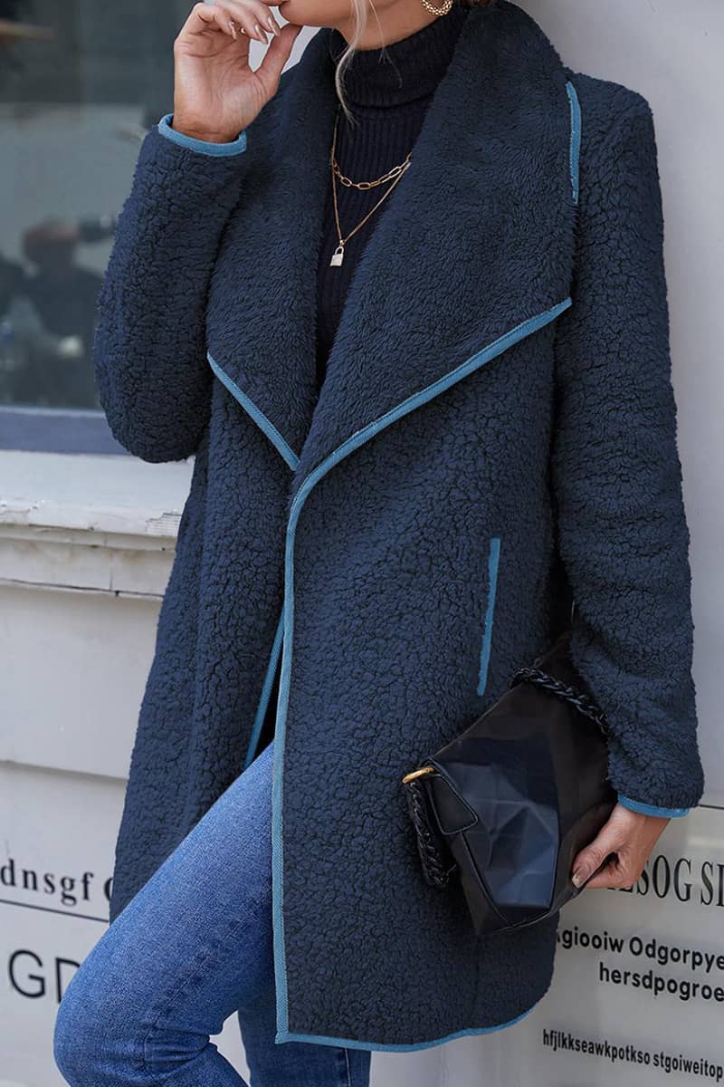 Loose casual big lapel windbreaker double-sided plush coat