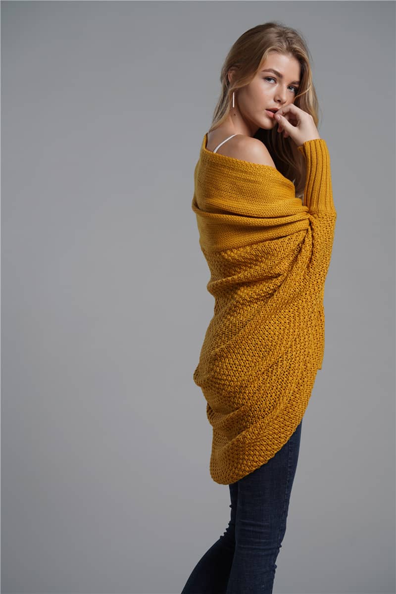 Women's cardigan sweater dolman sleeve knitted coat