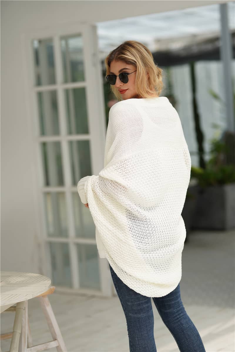Women's cardigan sweater dolman sleeve knitted coat