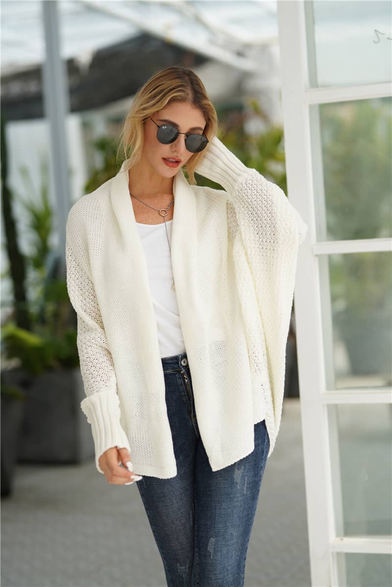 Women's cardigan sweater dolman sleeve knitted coat