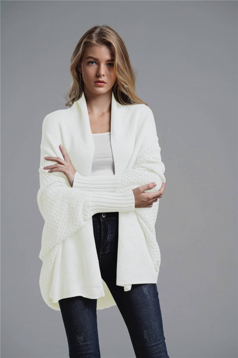 Women's cardigan sweater dolman sleeve knitted coat