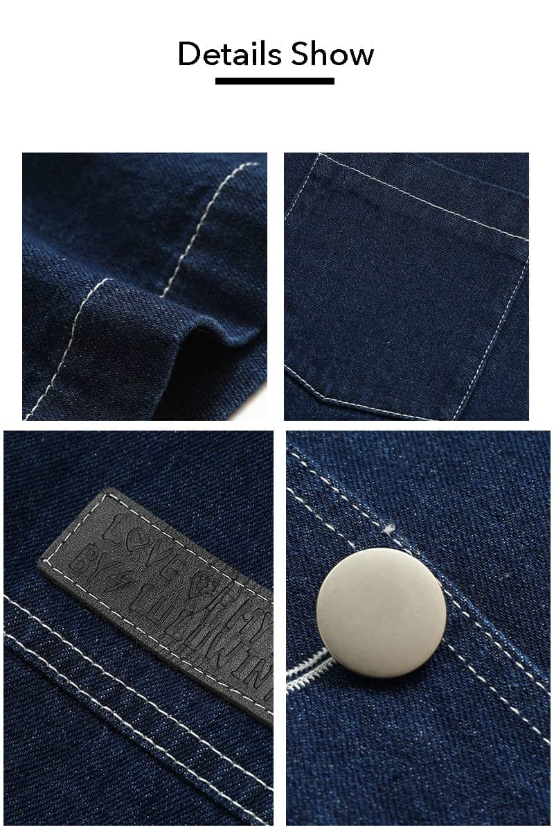 Women’s denim jacket Retro Casual Blue Loose Straight Coat